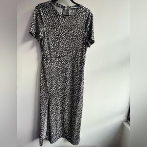 Mango Black and White Floral Maxi Dress